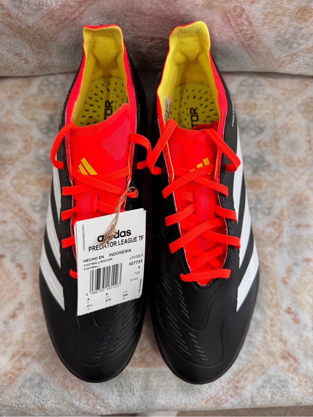 adidas Predator League TF Turf Soccer Shoes - Black/Red/Yellow